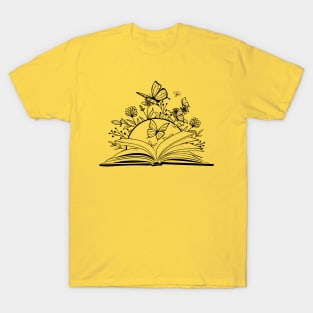 Open Book & Butterflies T-Shirt